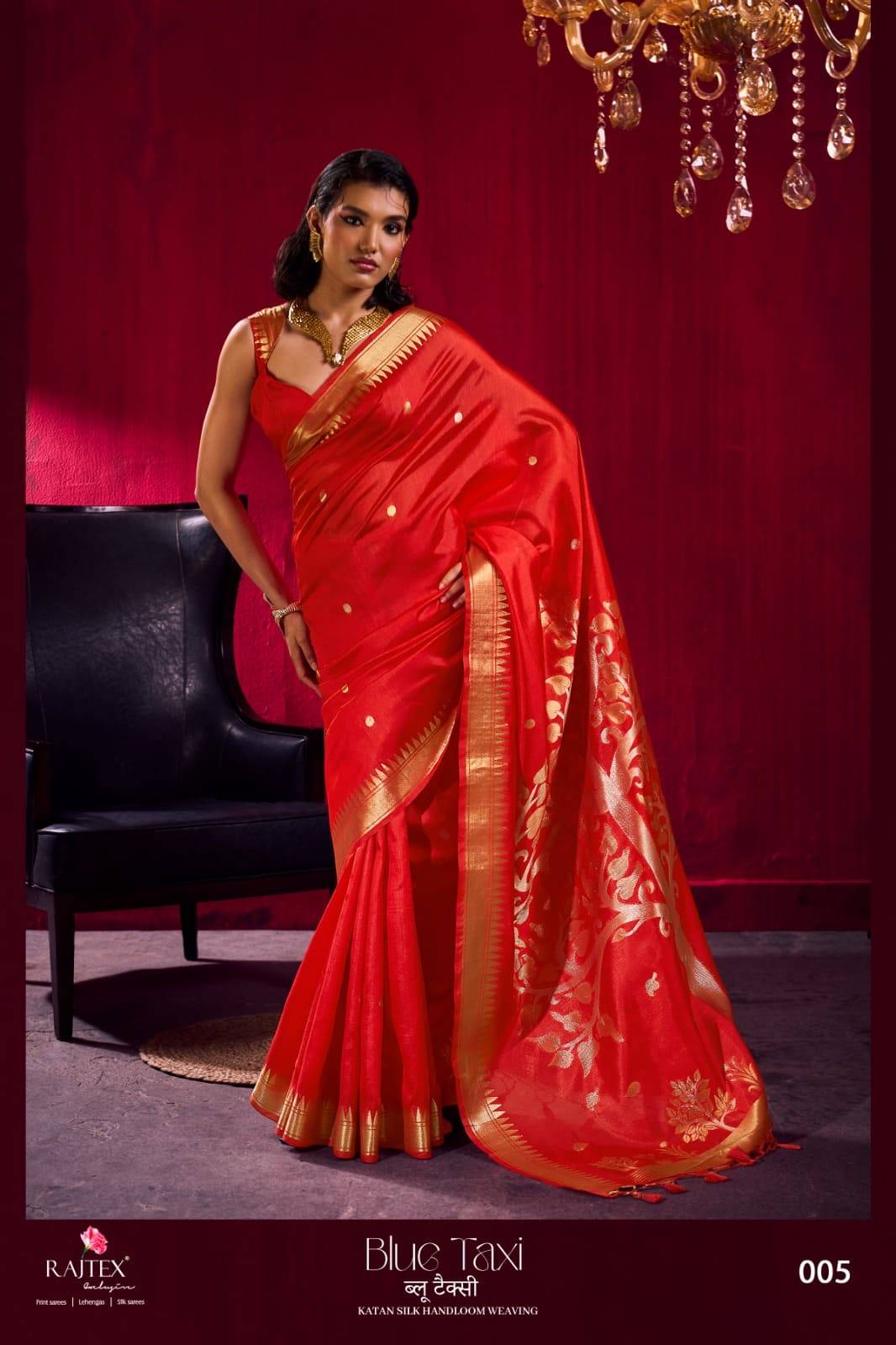 Blue Taxi By Raj Tex 001 to 006 Series Indian Traditional Wear Collection Beautiful Stylish Fancy Colorful Party Wear & Occasional Wear Satin Crepe Sarees At Wholesale Price